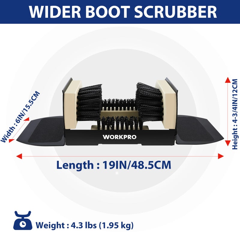 WORKPRO Boot Brush Scraper Outdoor, Shoe Cleaner Brush, Boot Scrubber, Heavy Duty Boot Cleaning Brush, 2 Pack - Image 2